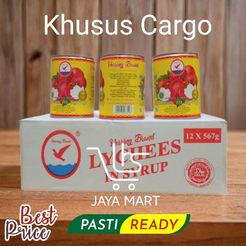 

Khusus Cargo. Herring brand Full Carton lychees leci in syrup Buah leci kaleng 1 dus