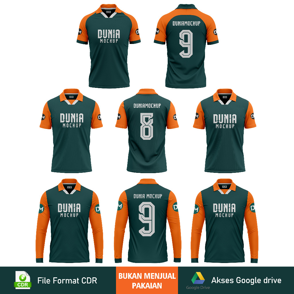 Mockup Jersey Retro SS / LS - CDR