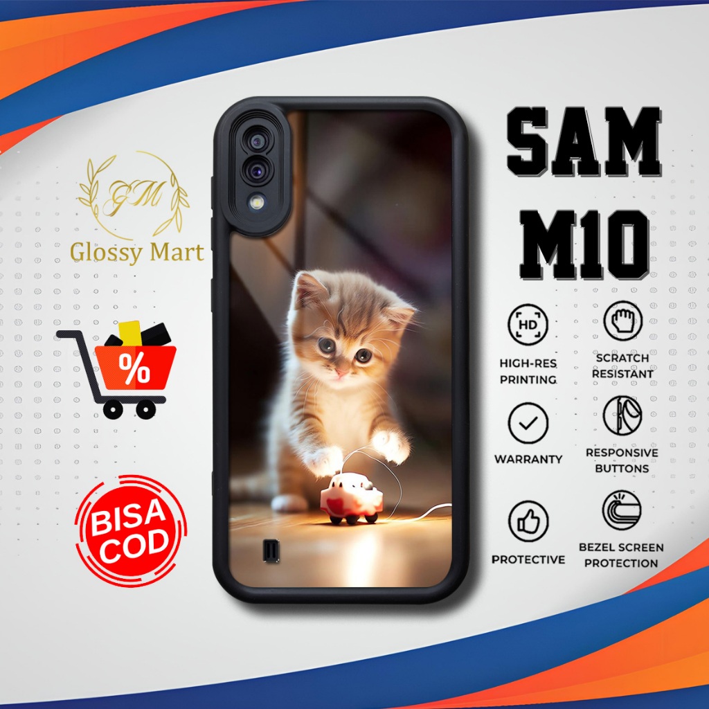 Case Samsung M10 Terbaru - Samsung M10 - Motif Kucing Imut - Bahan Hardcase Softcase Premium Glossy 