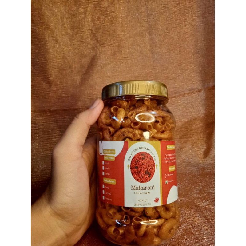 

makaroni pedas toples 500ml makaroni bantet cemilan gurih