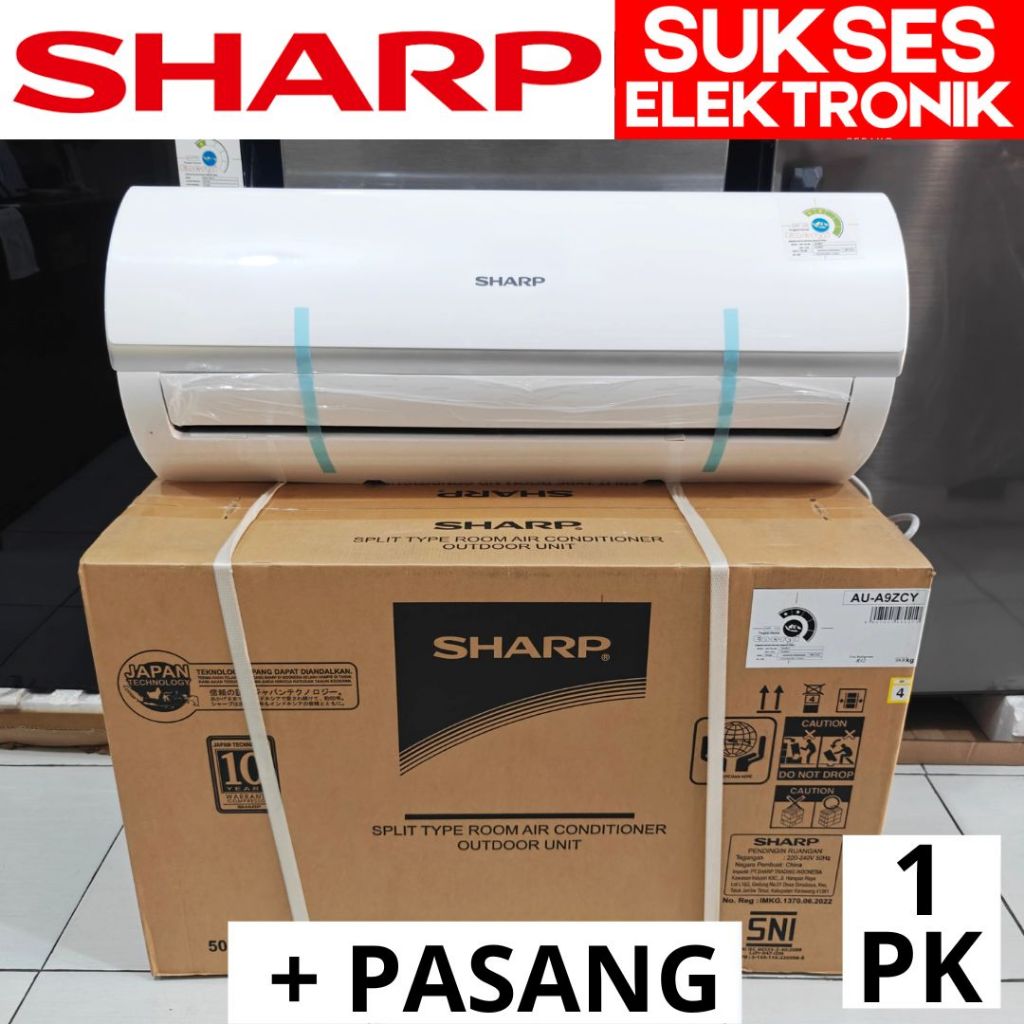 AC SHARP 1 PK AH-A 9 ZCY PLUS PASANG AIR CONDITIONER 1PK AH-A9ZCY