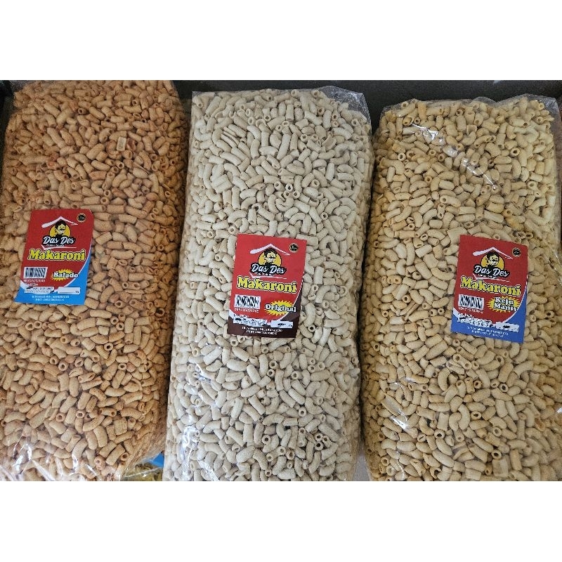 

makaroni dasdes perball 2,5kg/ makaroni dasdes ori / makaroni dasdes balado /makaroni dasdes keju manis / makaroni renyah