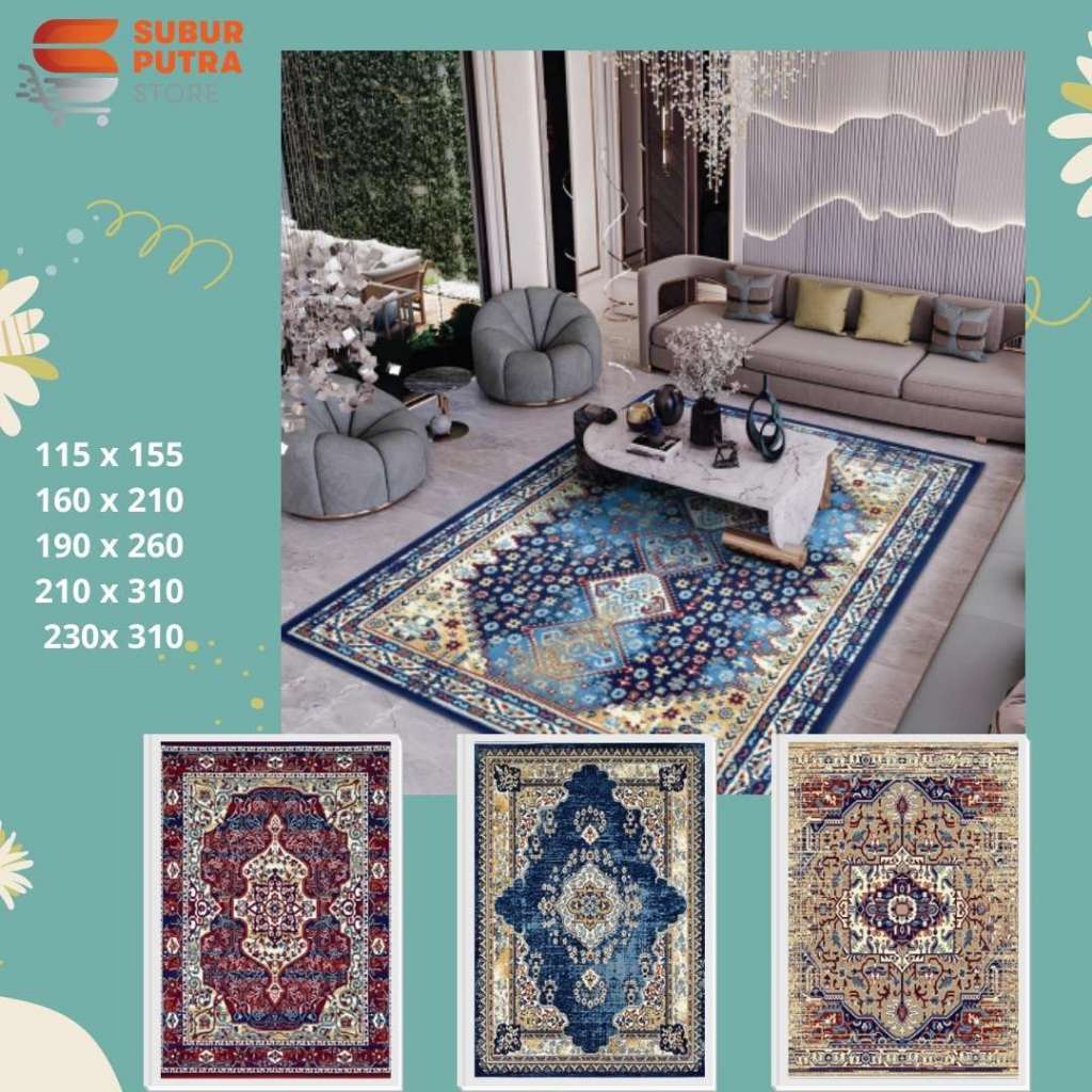 Karpet Permadani Aurora 230 x 310 cm - Varian Motif A | Timur Tengah Gradasi Collection  | Anti Slip