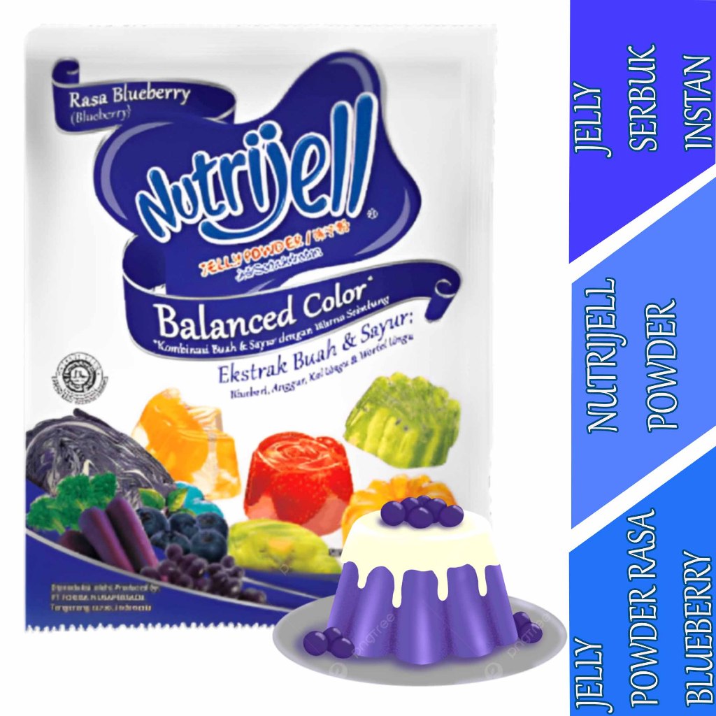 

Jelly Powder Rasa Blueberry - Nutrijell - Jelli Serbuk Instan - 15gr