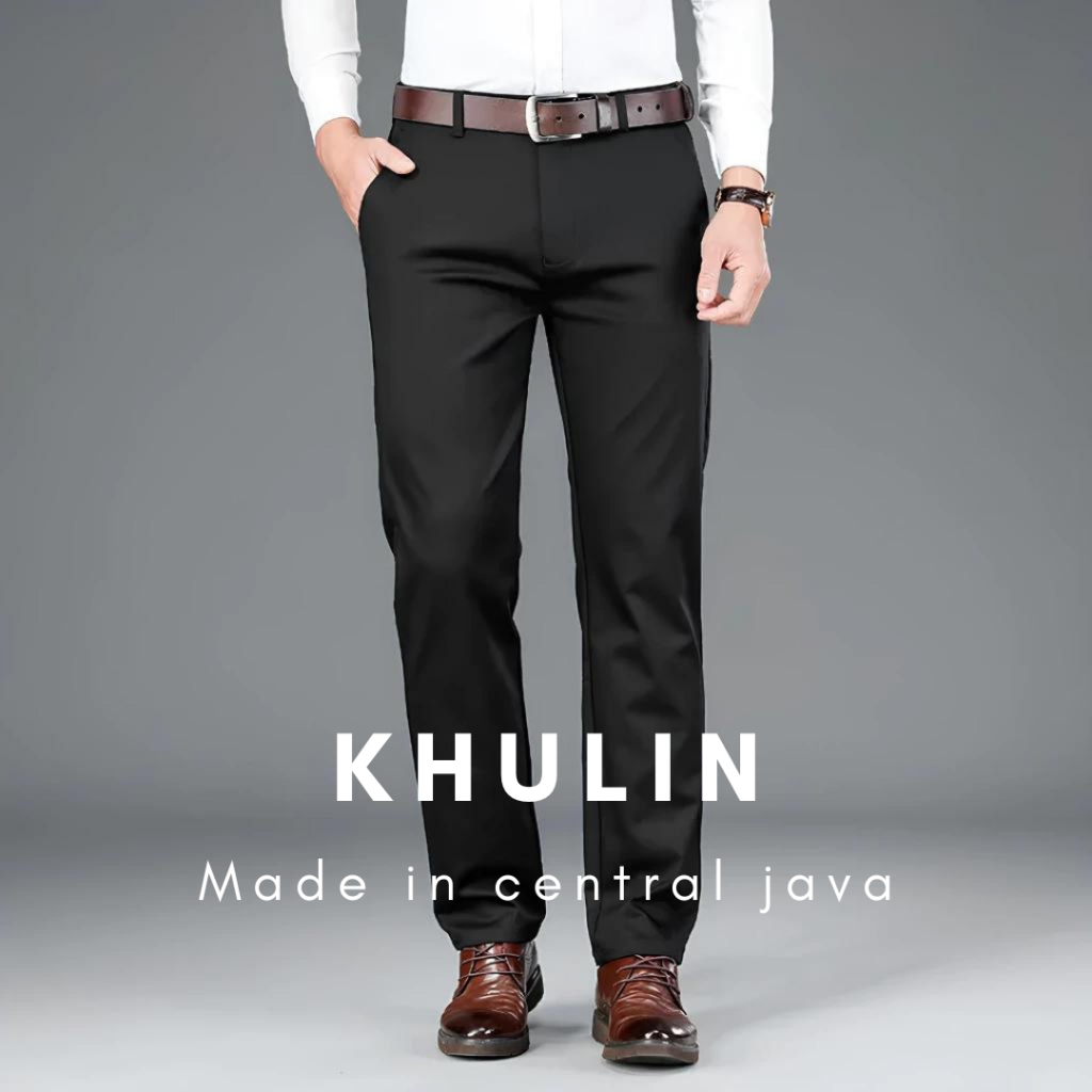 (WARNA HITAM)Celana Bahan Pria Slim Fit/Celana Formal Pria Slim Fit/Celana Kantor/Celana Kerja Kanto