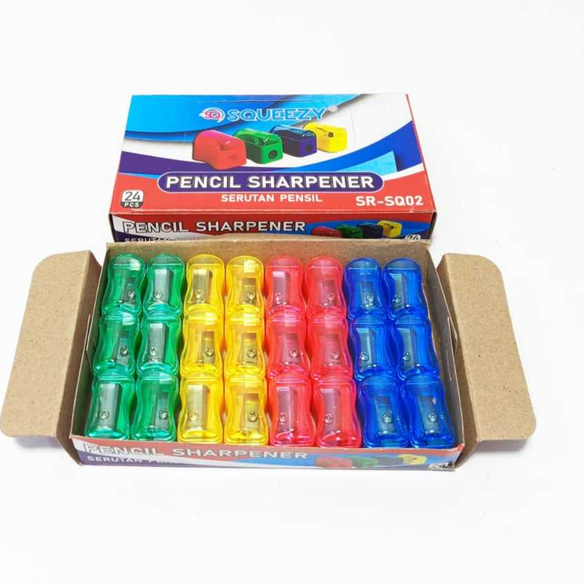 

Harga Grosir ( 1kotak/24pcs ) Serutan Pensil Sharpener SR-SQ02
