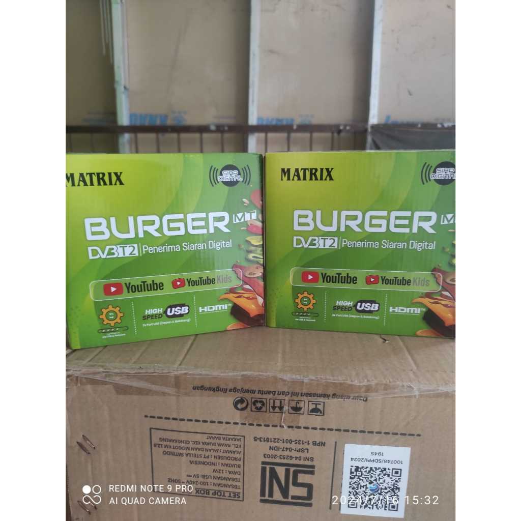 Set top box Matrix Apple kuning / set top box matrix burger STB DVB T2 matrix