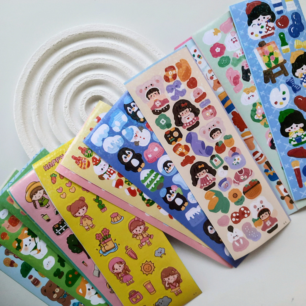 

Sticker SEASON musim spring summer winter korea glitter hologram aesthetic scrapbook DIY termurah