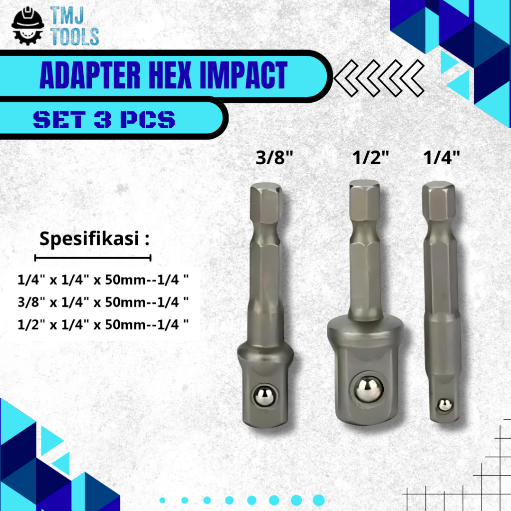 Adapter Hex Impact Driver Key Shock Mesin Bor Wrench Adaptor Kunci Sok Sambungan Sock Konektor Penya