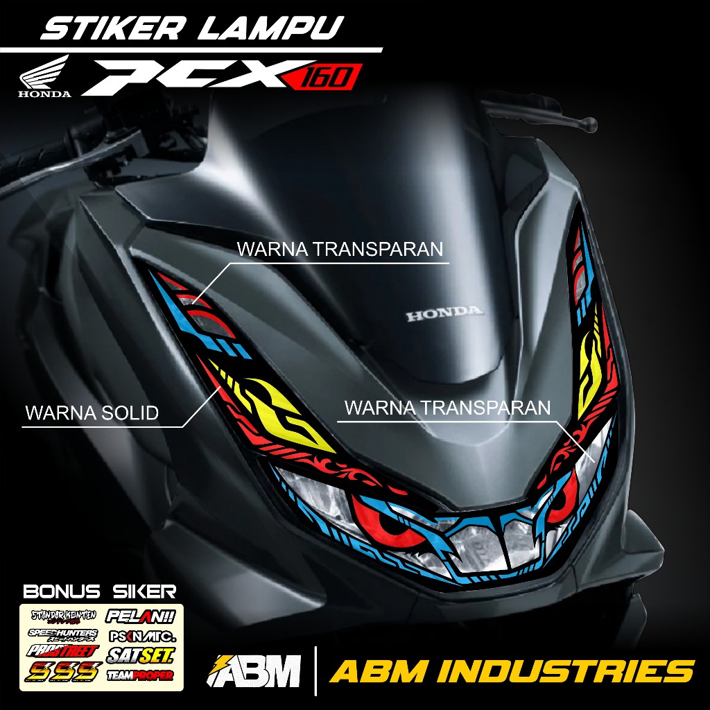 Stiker Lampu PCX 160 / Stiker Variasi Lampu Alis Motor Honda PCX 160 New