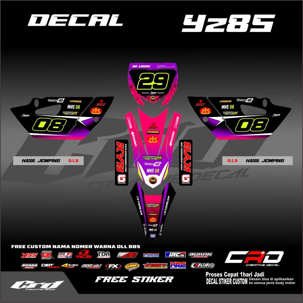 STIKER YZ85 OLD / NEW DECAL YZ 85 NEW BEBEK STANDAR DECAL STIKER YZ 85 DECAL STICKER YZ 85 NEW