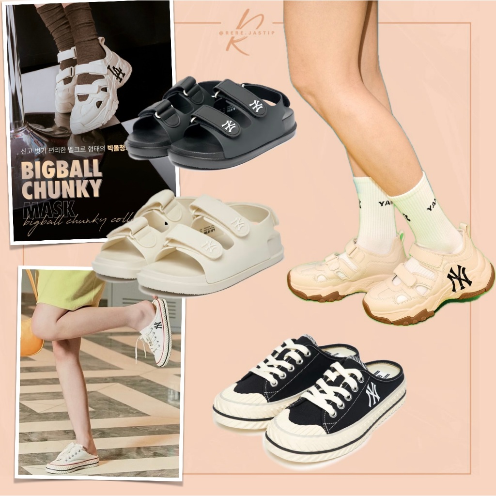 [ORI NEW] MLB Chunky Sandals / Big Ball Chunky Mask / PLAYBALL ORIGIN MULE WITH BOX | READY STOCK