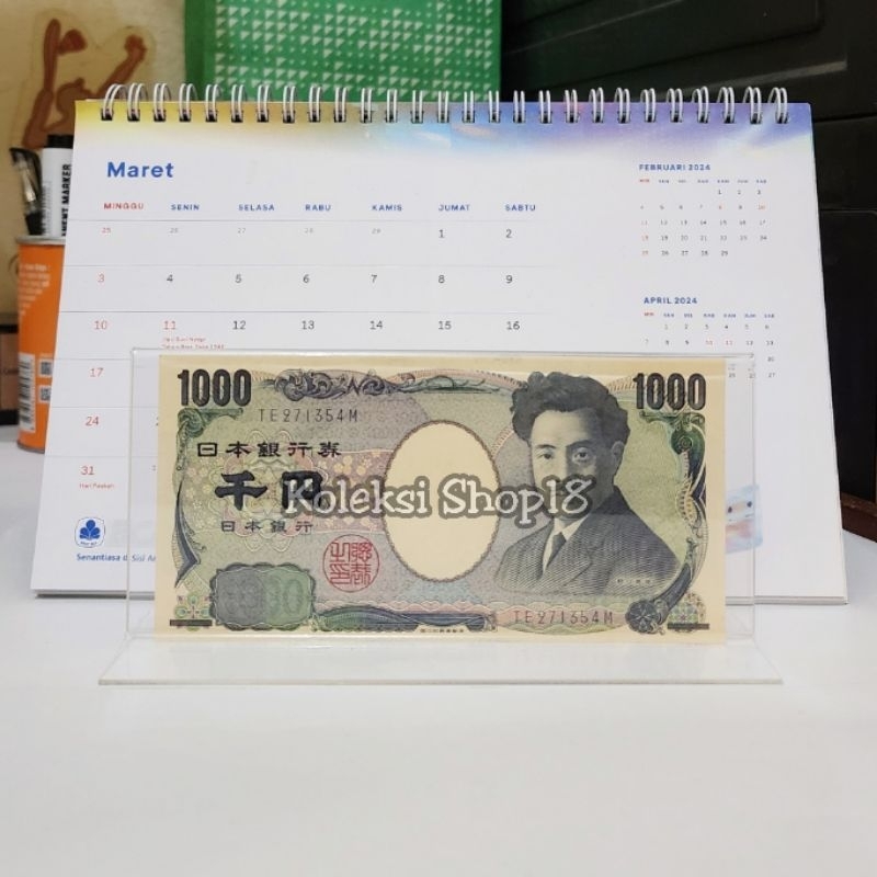 Koleksi Bingkai Akrilik Hiasan Pajangan Uang Jepang 1000 Yen