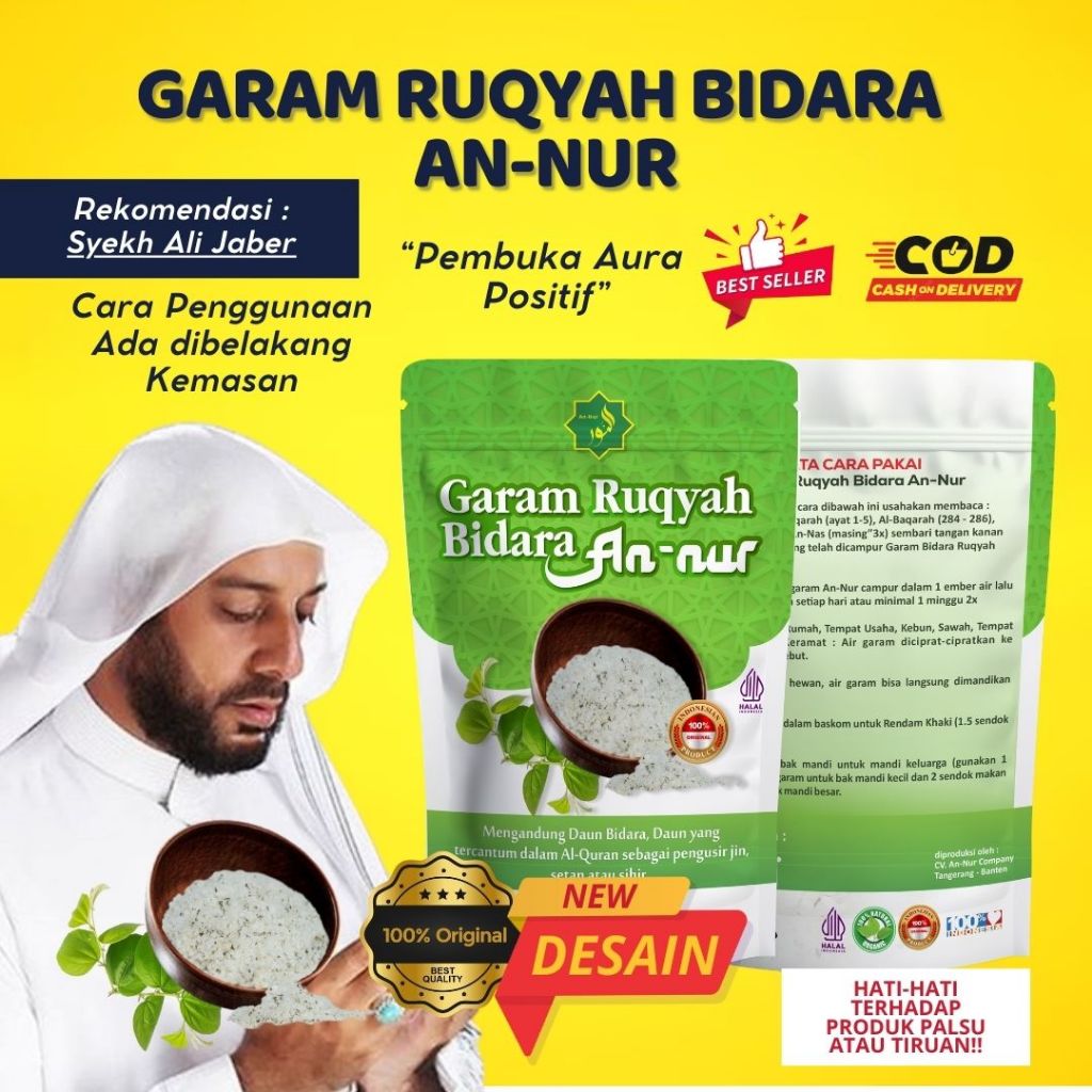 

GARAM RUQYAH 200GR BIDARA AN NUR UNTUK MENTELALISIRI DARI SEGALA GANGUAN JENIS JIN