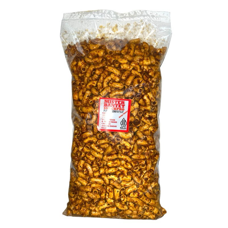 

Makaroni Bantet 1kg Pedas Gurih Daun Jeruk 5 Varian Rasa - Misterbantet Snackpro