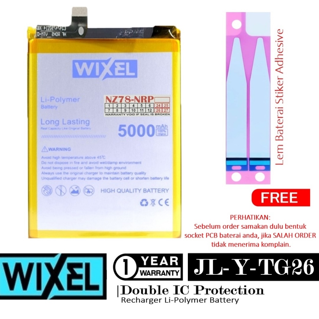 Baterai Wixel Hotwav K2 PearL K3 2020 K3 2021 JL-Y-TG-T26 Double IC Protection Compatible