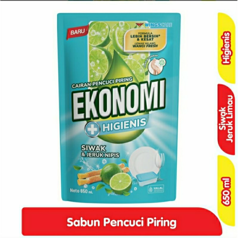 Ekonomi Sabun Cuci Piring Siwak & Jeruk Limau 650 ml