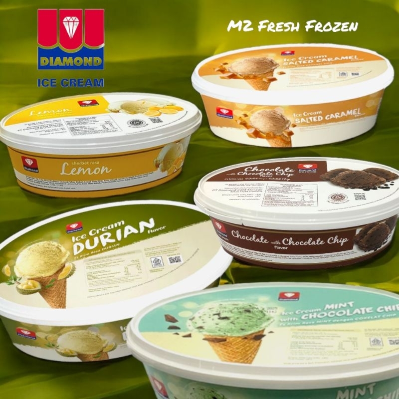

Ice Cream Diamond 700ml | Salted Caramel | Mint With Choco Chips