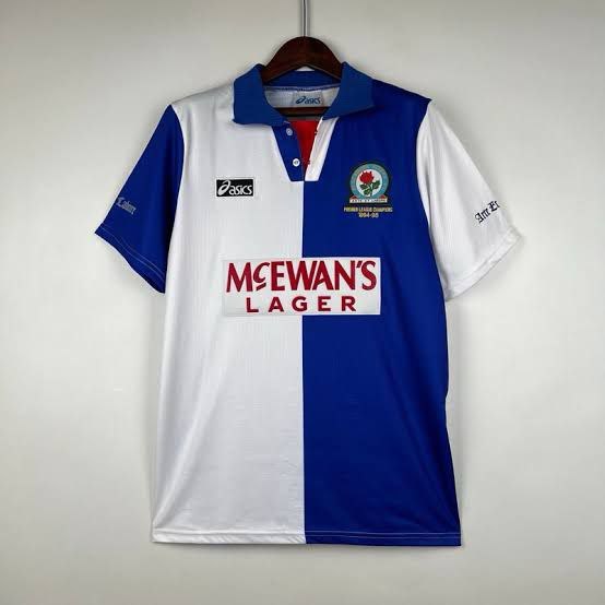 JERSEY RETRO BLACKBURN ROVERS 1994 GRADE ORI BAJU BOLA VINTAGE KLASIK 1995
