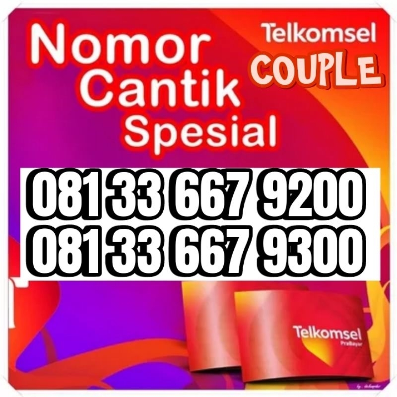 Nomer COUPLE simpati cantik 1 paket 2 nomor