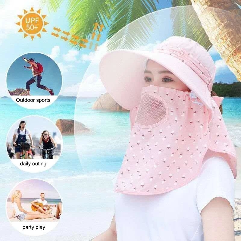TOPI ANTI PANAS DENGAN VIZOR VISOR DAN CADAR ANTI SESAK NAPAS UNTUK BERKEBUN TAMASYA KE PANTAI OLAHR