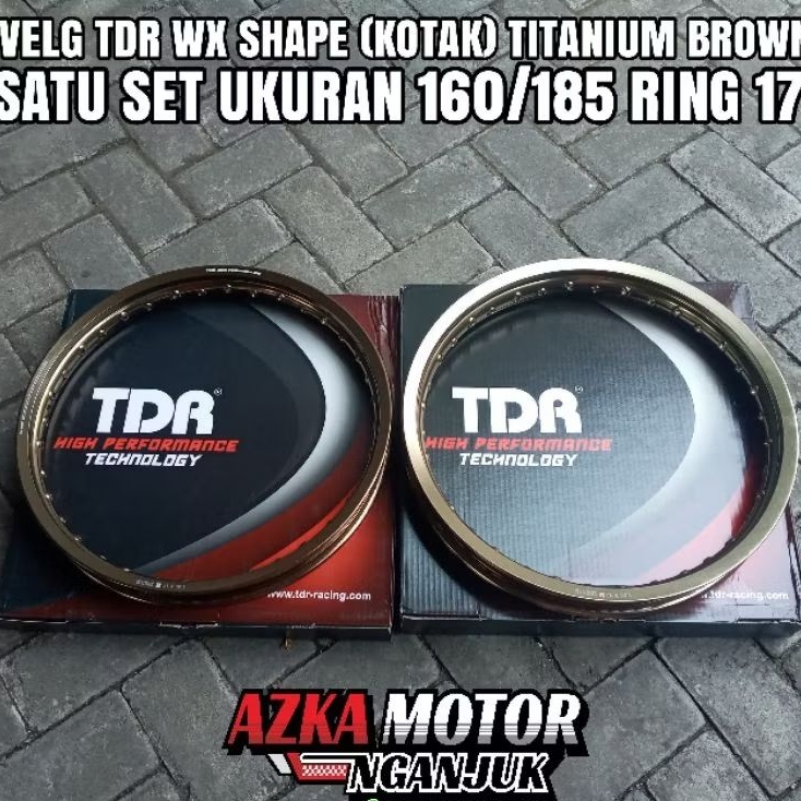 Velg TDR Titanium Brown set 160 185 ring 17 model WX shape kotak