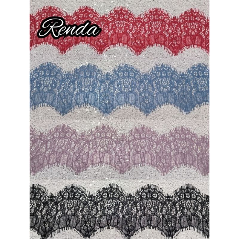 RENDA - Renda Meteran, Renda Aksesoris Baju, Renda Bordir, Renda Kumis