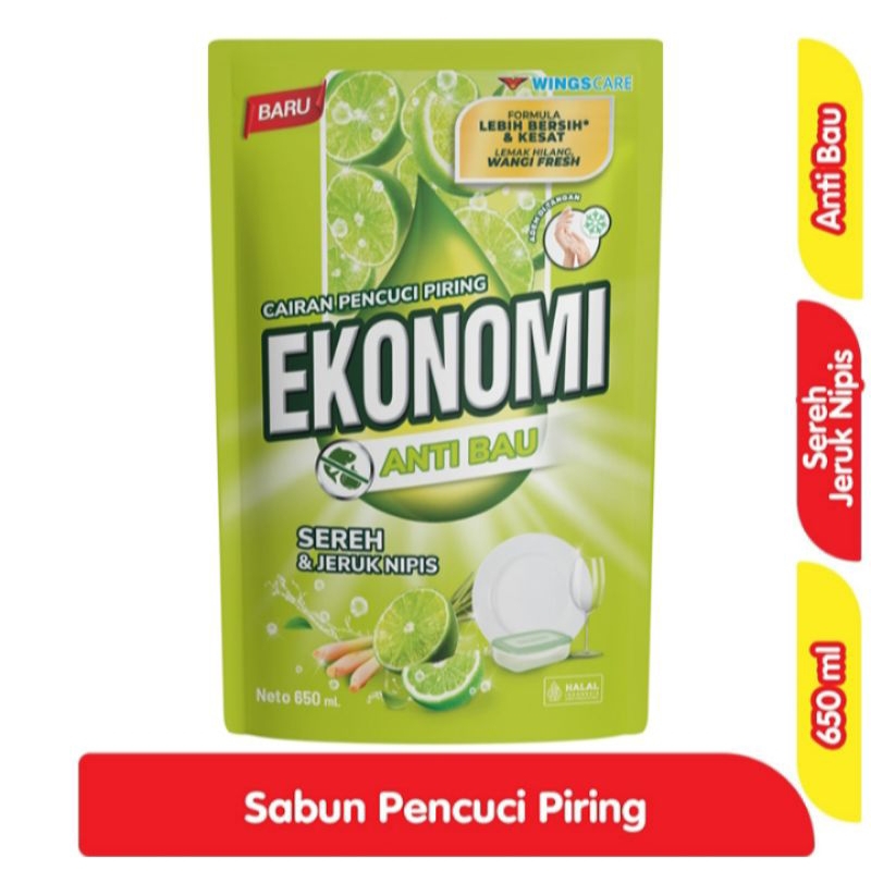 Ekonomi sabun cuci piring sereh&jeruk nipis 650ml