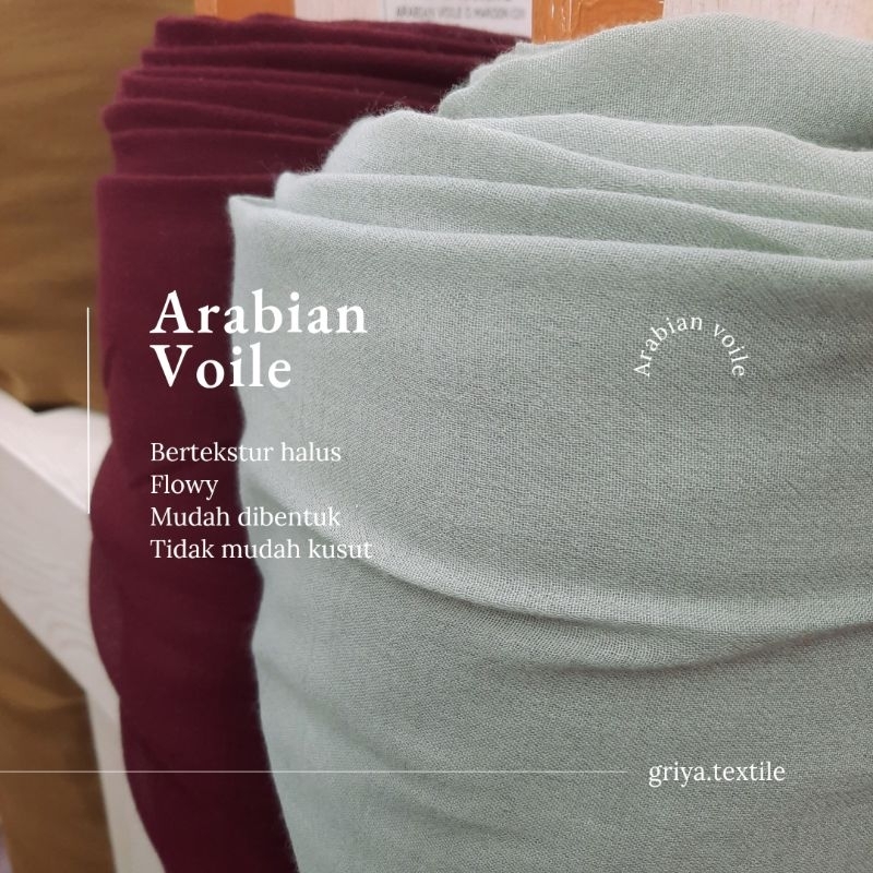 Kain Arabian Voile/Arabian Voal/Kain Hijab Voile/Harga 0,5m