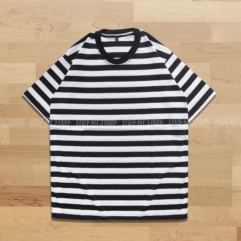 kaos stripe kaos salur big hitam putih kaos pria kaos polos