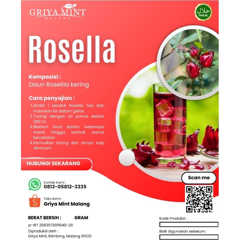 

Teh Bunga Rosella Merah 100 g