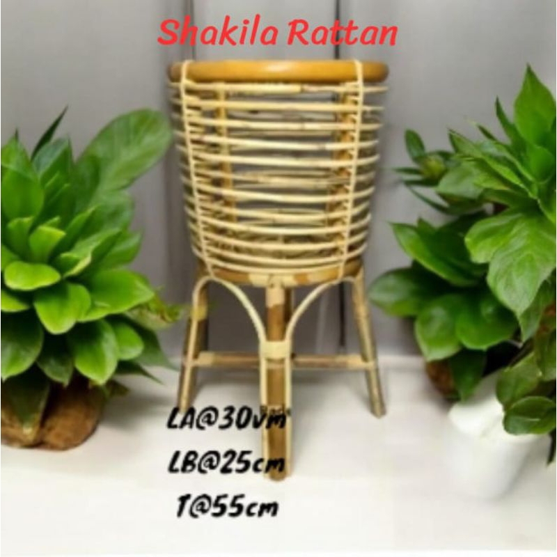 Standing pot Rotan alami FiNISHING Mengkilap/tempat bunga dekorasi sudut ruangan