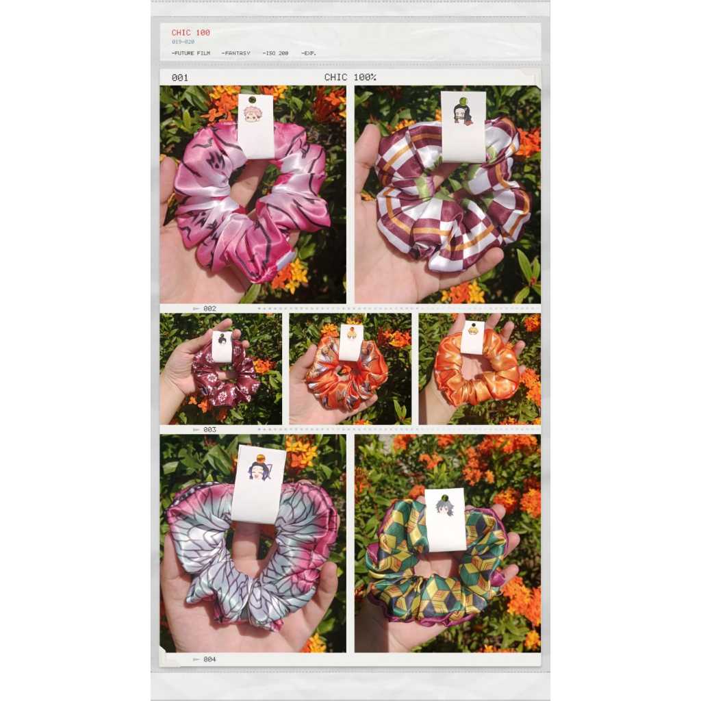 Scrunchie Anime Karet Rambut Kuncir Terbaru Termurah COD Kado Gift Jepang Karakter