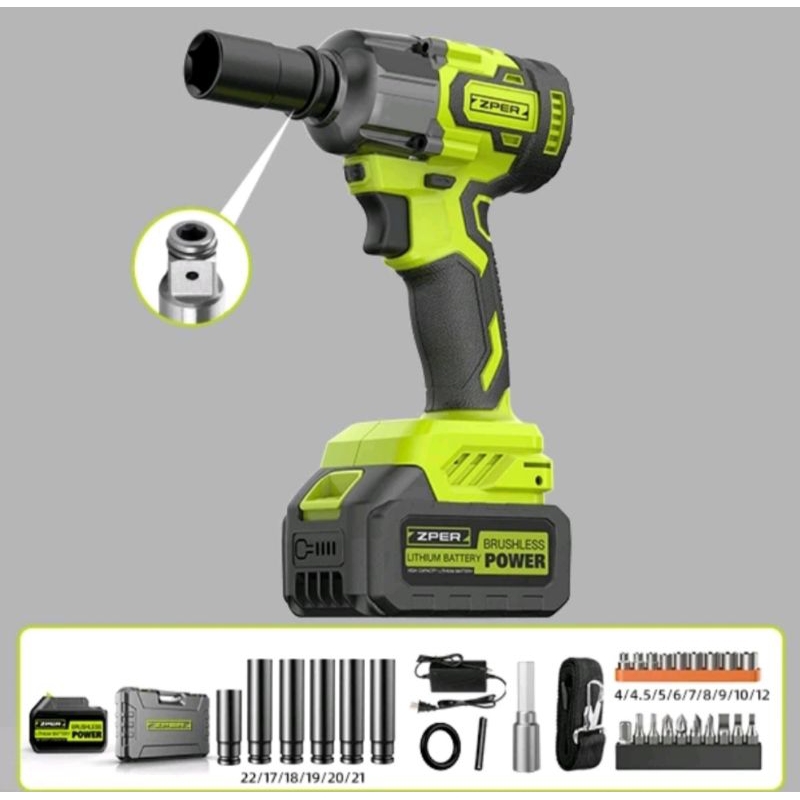ZPER Impact wrench zper impact pembuka baut brushless motor