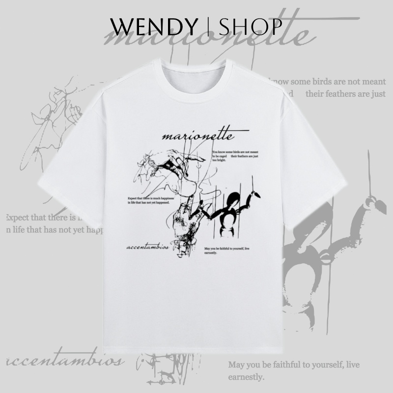 fit kaos Marionette Pria dan Wanita t T-shirt kaos couple pasangan keren Tshirt  pasangan kaos coupl