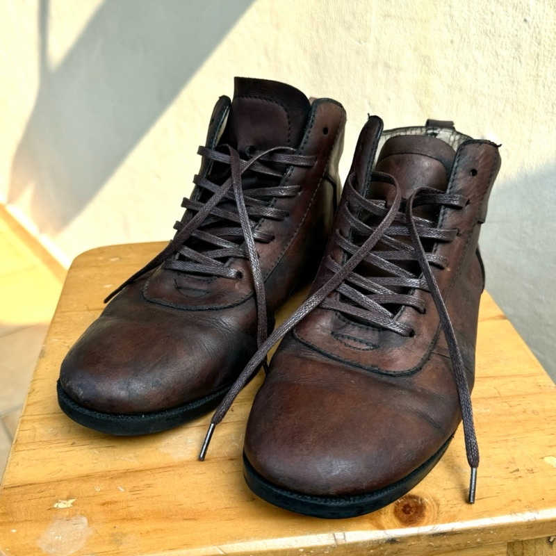 Sepatu brodo kulit Dark brown choco