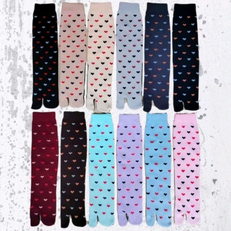 Kaos Kaki Jempol Nilon Wanita Muslimah Motif Hati Kecil