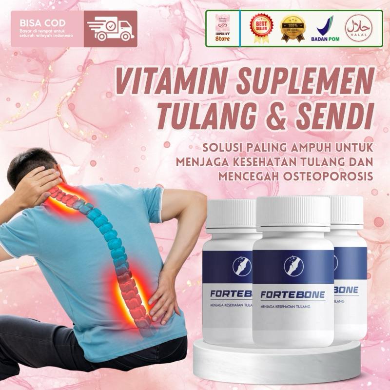 FORTEBONE Vitamin Tulang dan Sendi Vitamin Kesehatan Tulang Obat Pengapuran Tulang Syaraf Kejepit Re