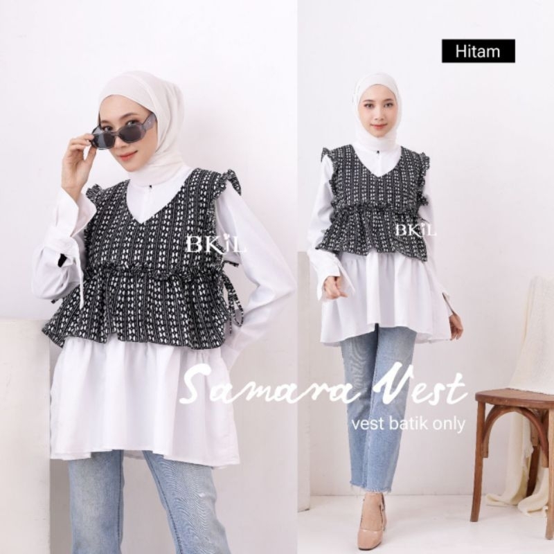 vest samara batik rompi luaran blezer batik modern katun batik wanita kekinian