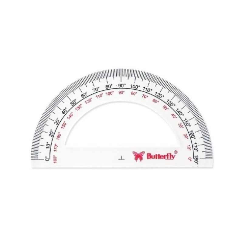 

Busur Derajat 1 Lubang Butterfly 180/12 CM Penggaris Busur