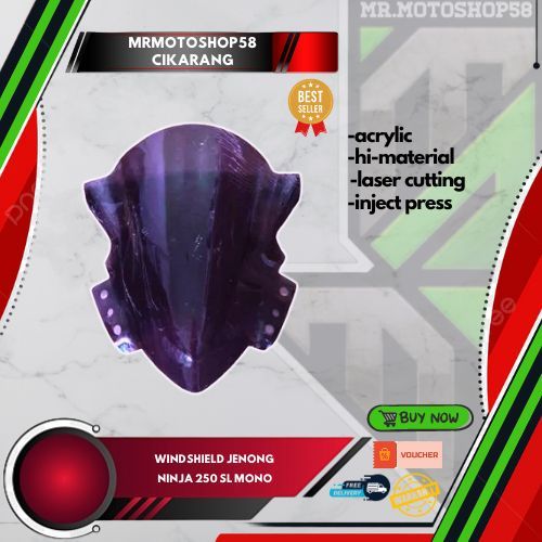WINDSHIELD NINJA MONO SL VISOR WINDSHIELD NINJA 250 MONO KACA DEPAN VISOR NINJA KARBU NINJA PANJANG