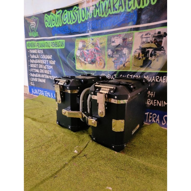 Side box pannier 27L bubutcustom ALUMINIUM &galvanis,pannier bubut custom, box pannier, box motor, B