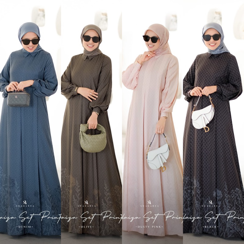 Haflaiza Set Print (Dress & Scarf) by shArarea