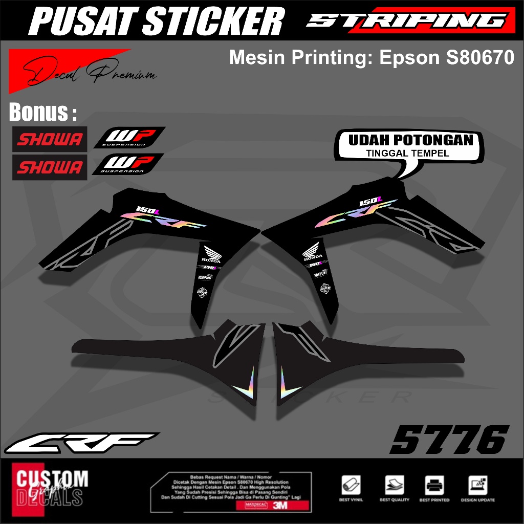 Striping Sticker Honda Crf 150L Herex Style Supermoto Trabas Racing