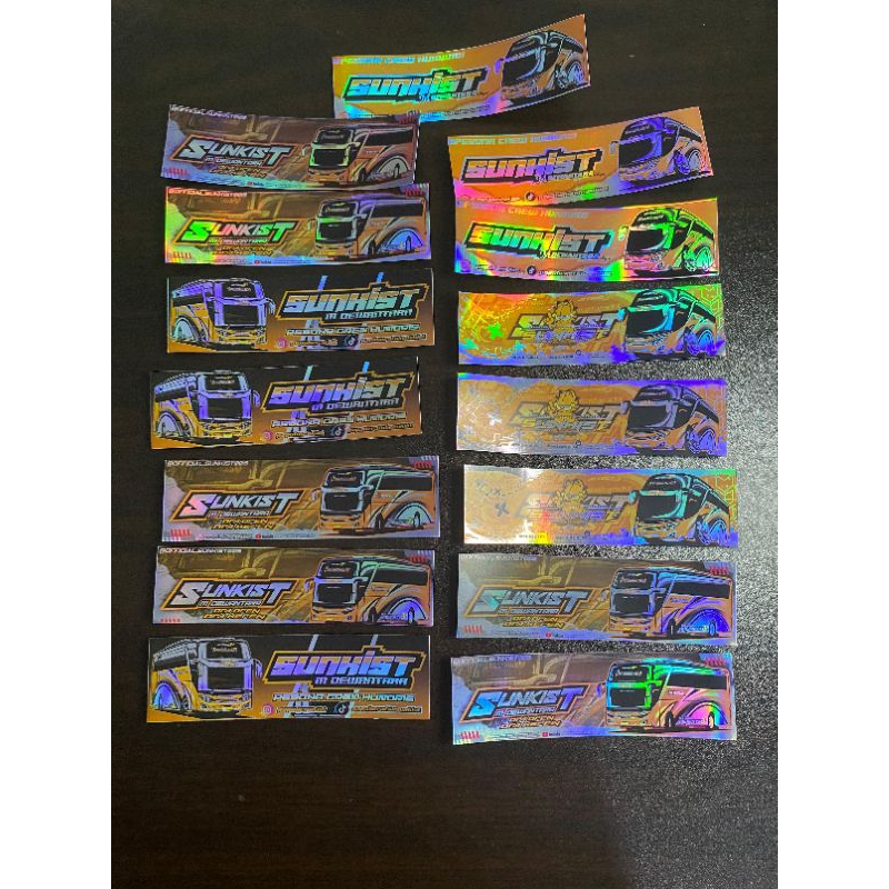 

PAKET 15 PCS STICKER SUNKIST HOLOGRAM ASLI DARI UNIT