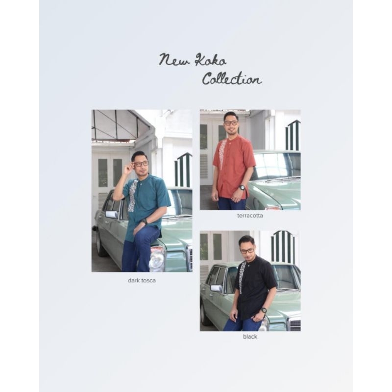SIZE XL PROMO KOKO LENGAN PENDEK DANNIS K231105 WARNA BLACK | BAJU KOKO PRIA DEWASA DANNIS | TAQWA M