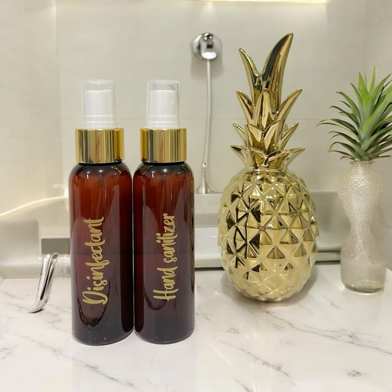BOTOL TRAVEL SIZE 100 SPRAY GOLD tempat hand sanitizer disinfectant aesthetic bottle refill estetik