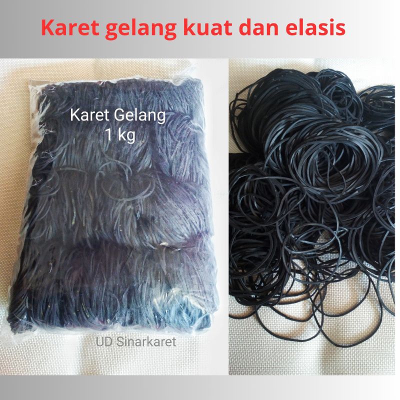 

Karet gelang 1kg hitam elastis pengikat barang