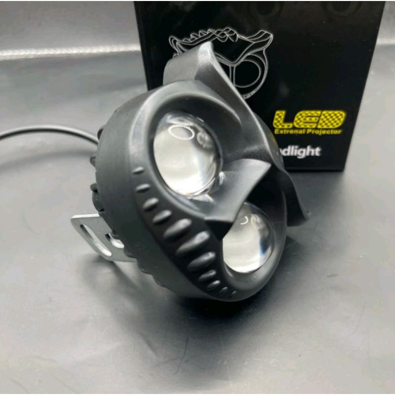 lampu tembak LED OWL 2 MATA BURHAN SUPER TERANG PUTIH KUNING