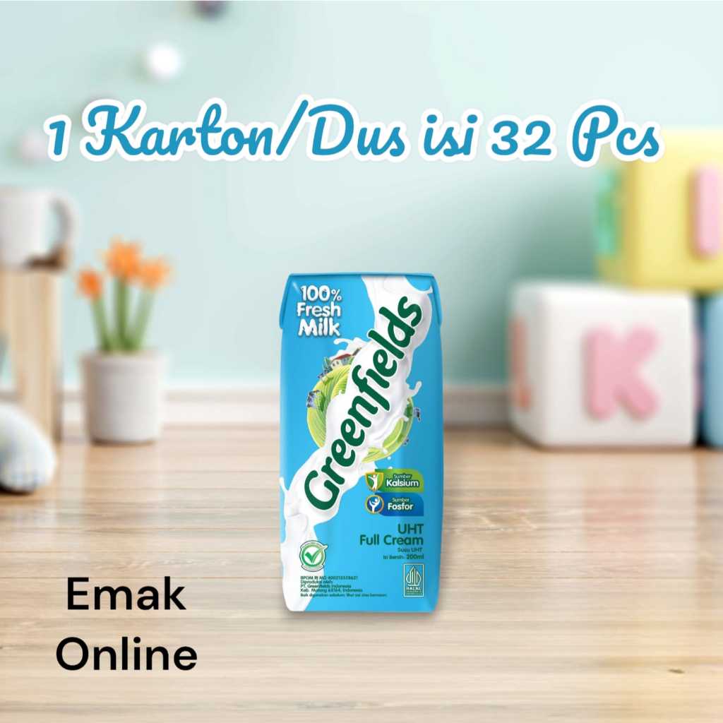 

Susu UHT Greenfields Full Cream 200 ml isi 32 Pcs